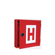Skříň hydrantová prázdná D25 460x460x110 červená /pro plochou hadici/