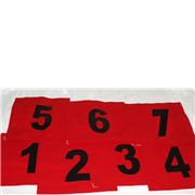 Sada startovacích čísel 1-7 pro dospělé /jednobarevné/- bílá, žlutá, červená