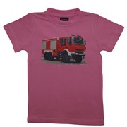 Tričko dětské potisk hasičské autíčko TATRA - růžové