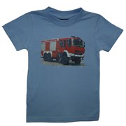 Tričko dětské potisk hasičské autíčko TATRA - světle modré