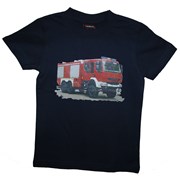 Tričko dětské potisk hasičské autíčko TATRA - tmavě modré