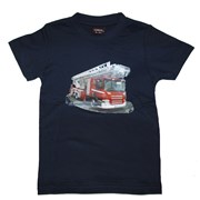 Tričko dětské potisk hasičské autíčko "ŽEBŘÍK"- tmavě modré