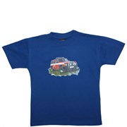 Tričko dětské potisk hasičské autíčko JEEP - královská modrá