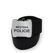 Opasek MĚSTSKÁ POLICIE - plátěný 120cm - černý - DOPRODEJ