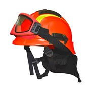 Přilba záchranářská Kalisz Tytan MAX Reflex Red s brýlemi /reflexní červená/