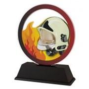 Poháry - trofej akrylátová - přilba  s ohněm /11cm/