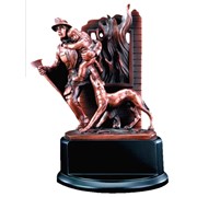 Poháry - figurka hasiče plastika 20,5cm /bronzová/