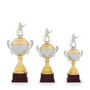 Poháry - edice HASIČI- výška 37 cm, zlatý/stříbrný