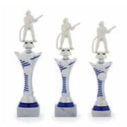 Poháry - sada edice HASIČI - stříbrno/modrý (32,34,36)  s figurkou hasiče