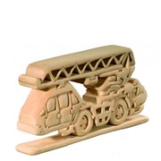 Hračka - dřevěné 3D puzzle - hasičské auto se žebříkem /29cm/