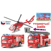 Hračka - auto HASIČI CZ kov 12-18cm volný chod /3ks v krabičce/