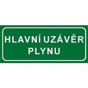 Tabulka - Hlavní uzávěr plynu, samolepka, 210x90 mm