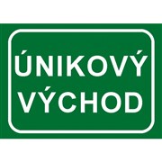 Tabulka - Únikový východ (text) samolepka A6 zelená