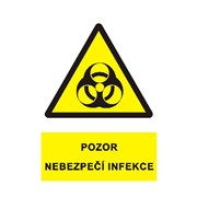 Tabulka - Pozor nebezpečí infekce (symbol+text) plast  A4 žlutá