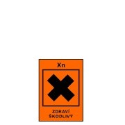 Tabulka - Xn - zdraví škodlivý (symbol+text) samolepka A6 oranžová