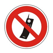Tabulka - Zákaz vstupu s mobilním telefonem průměr 100 výřez  samolepka