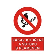 Tabulka - Zákaz kouření a vstupu s plamenem A6 samolepka