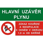 Tabulka - HUP/Zákaz kouření a manipulace s otevřeným ohněm samolepka A6