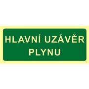 Tabulka - Hlavní uzávěr plynu - fotolumin samolepka 200x100