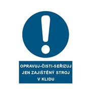 Tabulka - Opravuj-čisti stroj v klidu modrá A4 plast