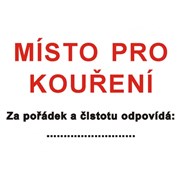 Tabulka - Místo pro kouření A4 plast