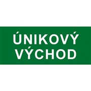 Tabulka - únikový východ ( text), samolepka, 105x43