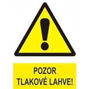 Tabulka - Pozor tlakové lahve! žlutá A4 plast