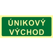 Tabulka - Únikový východ /text/ - fotoluminiscenční, PVC 300x150mm