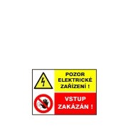Tabulka - Pozor! Elektrické zařízení/Vstup zakázán
