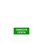Tabulka - Úniková cesta (text) plast 210x87 mm zelená
