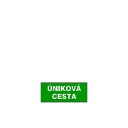 Tabulka - Úniková cesta (text) plast 210x87 mm zelená