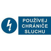 Tabulka - Používej chrániče sluchu samolepka