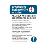 Tabulka - Pravidla bezpečnosti práce pro obsluhu elektrického zařízení, plast A3