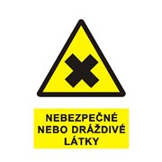 Tabulka - Nebezpečné nebo dráždivé látky, plast A4