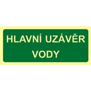 Tabulka - Hlavní uzávěr vody - fotolumin plast  200x100mm